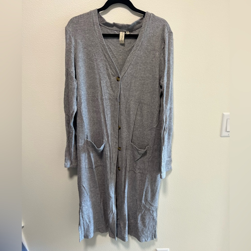Alison Joy long gray cardigan